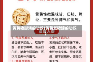 黄芪猪脚汤的功效(黄芪煮猪蹄的功效)