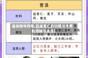 盐功效与作用(盐益智仁的功效与作用的功能与主治)