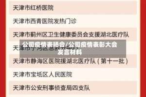 公司疫情表扬会/公司疫情表彰大会发言材料