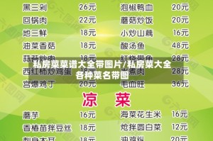 私房菜菜谱大全带图片/私房菜大全各种菜名带图