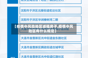 【疫情中风险地区减租房子,疫情中风险区有什么规定】