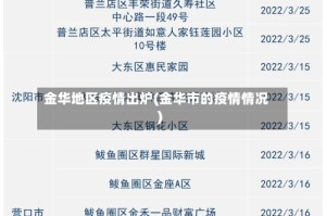 金华地区疫情出炉(金华市的疫情情况)