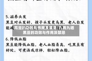 黑豆的功效与作用及禁忌/九蒸九晒黑豆的功效与作用及禁忌