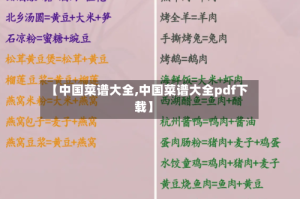 【中国菜谱大全,中国菜谱大全pdf下载】