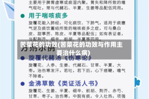 苦菜花的功效(苦菜花的功效与作用主要治什么病)