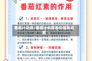 蕃茄汁功效/番茄汁的营养价值及功效
