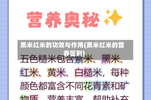 黑米红米的功效与作用(黑米红米的营养区别)