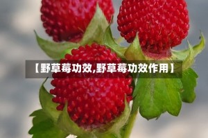 【野草莓功效,野草莓功效作用】