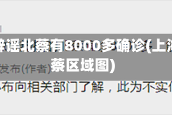 上海辟谣北蔡有8000多确诊(上海北蔡区域图)