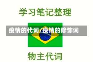 疫情的代词/疫情的修饰词