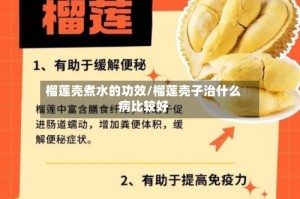 榴莲壳煮水的功效/榴莲壳子治什么病比较好